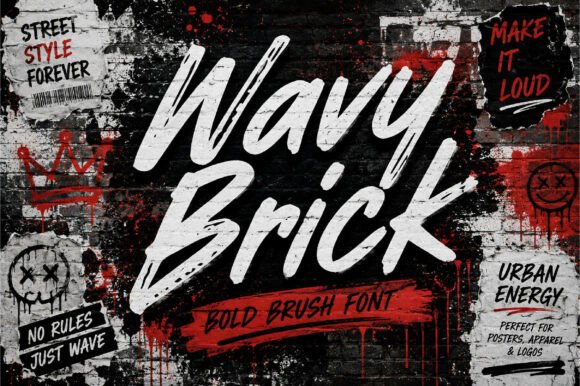 Wavy Brick: Bold Brush Script for Dynamic Design